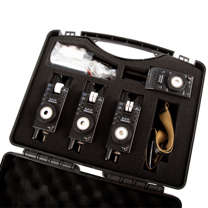 Edwards Custom Upgrades MK1 R-Plus 3 Rod Remote Bite Alarm Set - White Trim Edition